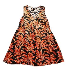 Rachel Zoe Linen Hawaiian Tropical Swing Dress Size S Boho Travel Resortwear